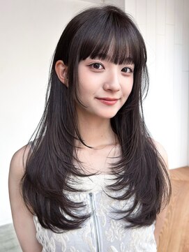 シオン(shion) 前髪カットウルフレイヤーロングダークアッシュ_F1395