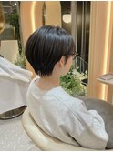 ダークグレージュ×ひし形ショート