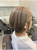 大人の素敵な脱白髪染めハイライト！福岡ハイライト/白髪ぼかし