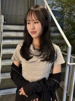 オブ ヘアー 自由が丘 ウエスト(Of HAIR WEST)&nbsp;オリーブベージュ　韓国レイヤー　ミディアムレイヤー　韓国ボブ