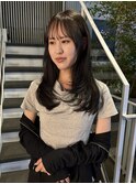 オリーブベージュ 韓国レイヤー ミディアムレイヤー 韓国ボブ