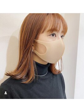 アンス 大阪梅田(ANs.) ハイトーンカラー、インナーカラー、オレンジベージュ