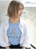 天神【BIRTH】ミルクベージュ×外ハネ涼しげヘア