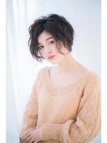 クシュ 所沢東口店(kusyu...)&nbsp;ブリーチなし/ボブウルフ/ココアベージュ/黒髪/グレージュカラー