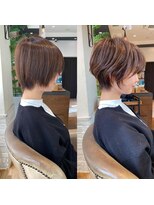 白髪ぼかしハイライト/絶壁解消/ひし形大人ショートボブ/聖