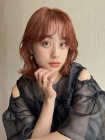 ルル 表参道(lulu.)&nbsp;暖色カラー/暖色/オレンジ/ピンク/ボブ/重めカット