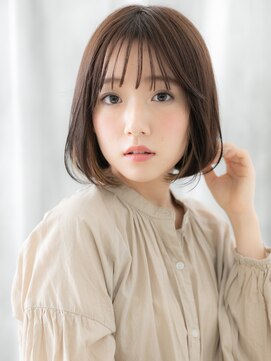 ドクターズサロン LAB 小山店 アースカラーのツヤ髪ぱっつんピュアボブm小山20代30代40代