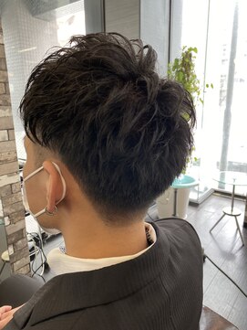 ヘアーメイク ロージー 北18条店(HAIR MAKE ROSY) かき上げヘア七三ヘアツーブロックメンズ波巻きスパイラルパーマ