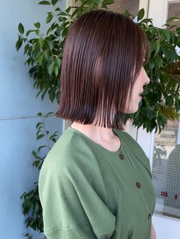 ［ハイライト/白髪ぼかしも◎］ケアブリーチで髪の負担を少なく★透明感溢れるカラーに《高知韓国カラー》