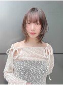 大人フェイスレイヤー前髪ありひし形レイヤーボブ面長K20250605