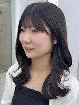 ビューブルー 亀戸錦糸町(VIEW BLUE)&nbsp;◎美髪カールダークブラウンロングセミディ似合わせ前髪