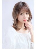 レイヤーミディアム☆愛されミルクティーベージュ
