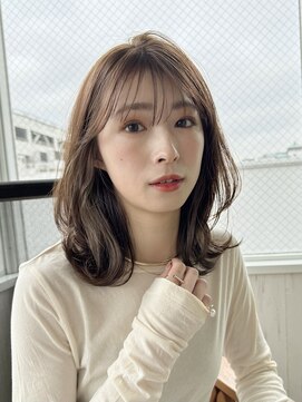 トータルビューティーサロン プリエ(prier) ミディアムレイヤー/くびれヘア/ミルクティーベージュ/髪質改善