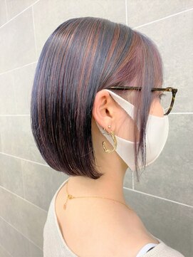 サンクレポ 【ハイライト/縮毛矯正】ラベンダー×セクションブルー佐藤拓哉