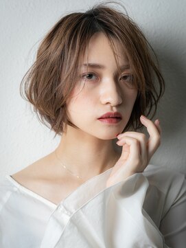 カバーヘア ブリス 川口(COVER HAIR bliss) デザインカラーシルキーベージュ小顔大人ボブw川口20代30代40代