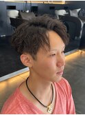 アップバング ツイストスパイラルパーマ