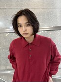 ◎メンズボブウルフメンズミディアムメンズロングワックスなし