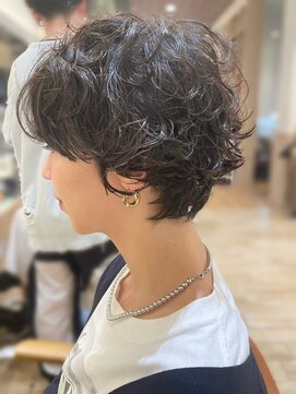 オリーブスバイネオリーブ(Olive's by neolive) ボブルフ_ネビージュ_小顔_ワンレン_黒髪_白髪ぼかし_前髪　L