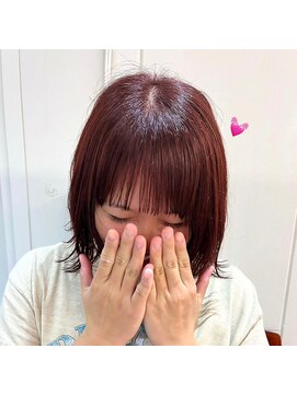 セム(sem) ブリーチ無しのピンクブラウンカラー