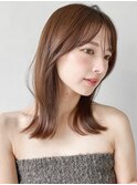 うるツヤシースルーバング艶感ウェーブミディアム薄めバング