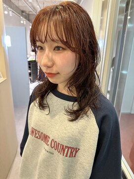 アム(amu) デジタルパーマ/ウルフパーマ/レイヤーパーマ/オレンジブラウン