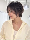 ミニウルフレイヤーカット顔周り前髪韓国ショートボブ/大宮