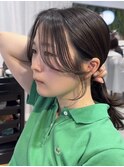 ◎小顔前髪顔まわり暗めカラーくびれロングミディアム