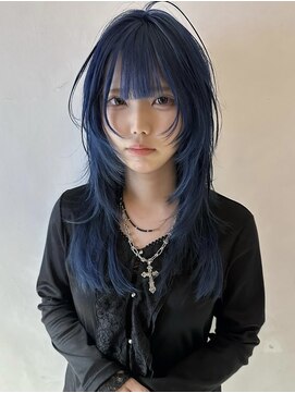 ハコ プラス(HACO+) 【Haco+】Makoto_ くすみブルー _ダブルカラー