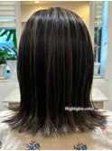 大人ハイライト×外はねボブ
