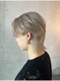 メンズカットメンズブリーチメンズウルフセンターパート