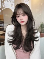 ノイズオオサカ 梅田店(NOISM OSAKA)&nbsp;デザインカラー/レイヤーカット/ウェットヘア/オリーブベージュ