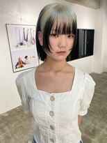 スーパーシーン(SUPER SCENE)&nbsp;ミルクティーブロンド/ダークブルー/デジタルパーマ/宜野湾