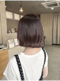 ミルクティーブロンド/ダークブルー/デジタルパーマ/佐賀駅