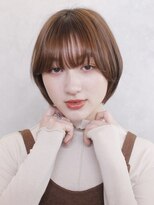 アイティー バイ アルバム 中野店(IT by ALBUM) シンプルショートボブ_耳かけウェーブパーマ_27138