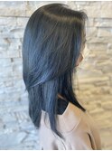 ディープブルー×レイヤーカット