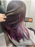 インナーカラー ピンク×紫
