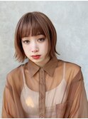 20代30代大人かわいいチョコレートカラーレイヤーショートボブ
