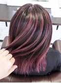 バレイヤージュ/ハイコントラストベリーピンク
