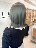 say.黒髪ボブルフネビージュ小顔ワンレンオリーブブリーチカラー