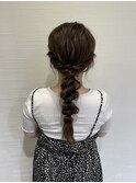 大宮/ワインレッド/ヘアセット/編みおろし/レイヤー/韓国ヘア