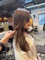 チャプター 問屋町(chapter)&nbsp;ブリーチなしミルクティーブラウン顔周りレイヤーカット韓国ヘア
