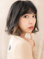 カバーヘア ブリス 上尾西口店(COVER HAIR bliss)&nbsp;前髪パーマイヤリングカラーゆるふわミディY上尾20代30代40代