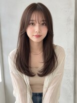 ノア 三宮店(NOA)&nbsp;【NOA】韓国風ロングレイヤ｜顔まわりレイヤー×透明感カラー
