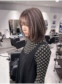レイヤーカットブリーチなしダブルカラーハッシュカット韓国