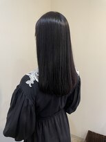 シェノン 西梅田(CHAINON)&nbsp;グレーベージュ/レイヤーロング/黒髪/前髪パーマ