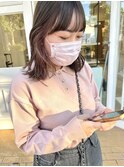 ピンクグレーポイントブリーチ×ふんわり結べるボブ