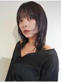 顔まわりレイヤー/切りっぱなし/ボブ/レイヤーカット