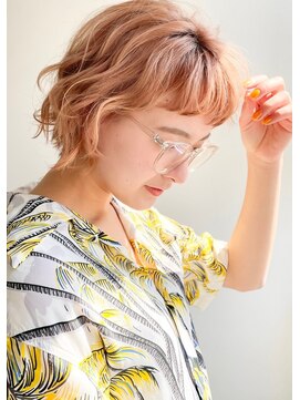 アムネシア たまプラーザ(AMNESIA) ニュアンスパーマ/マッシュショート/オレンジカラー