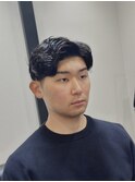 サイドパート ワンカールパーマ