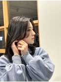 センターパート　後ろに流れるサイドバング